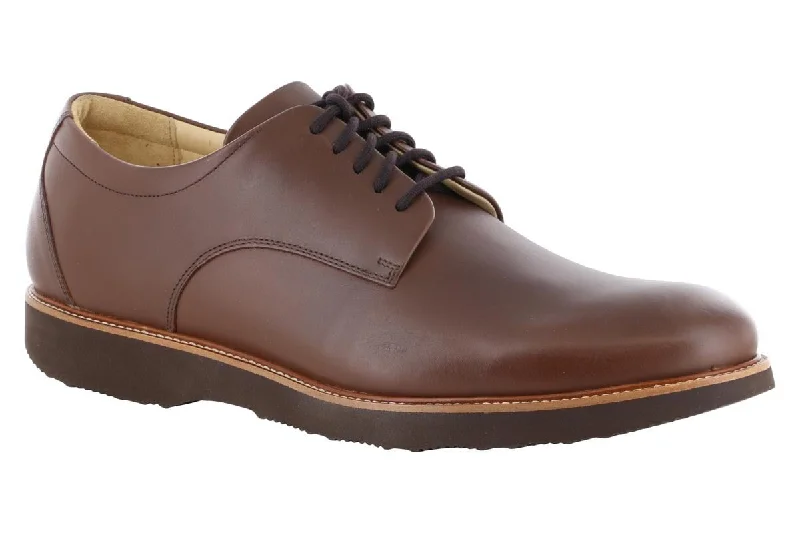 slip-on formal shoes with leather finish-Samuel Hubbard Founder Dress Comfort Oxford Brown