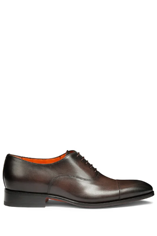 premium brown leather shoes with polished look-Racer Oxford Shoe