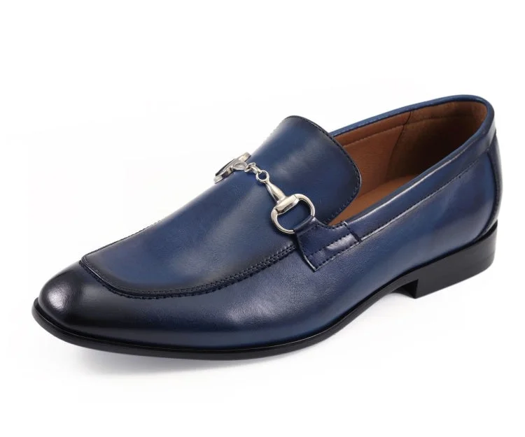 classic formal shoes with cushioned padding-Marco Navy