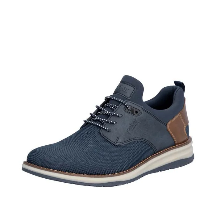 leather dress shoes with comfort sole for men-Mens Rieker Dustin 50 in Baltik/Lake/Mogano/Navy