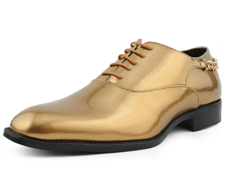 elegant brown leather formal shoes for men-Chainz Gold