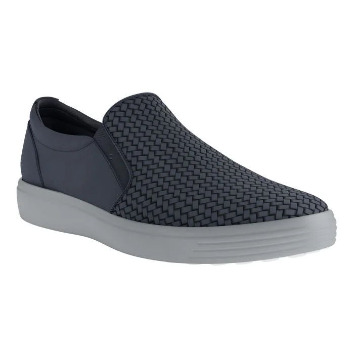 classic formal shoes with cushioned padding-Mens Ecco Soft 7 Woven Slip-On in Ombre