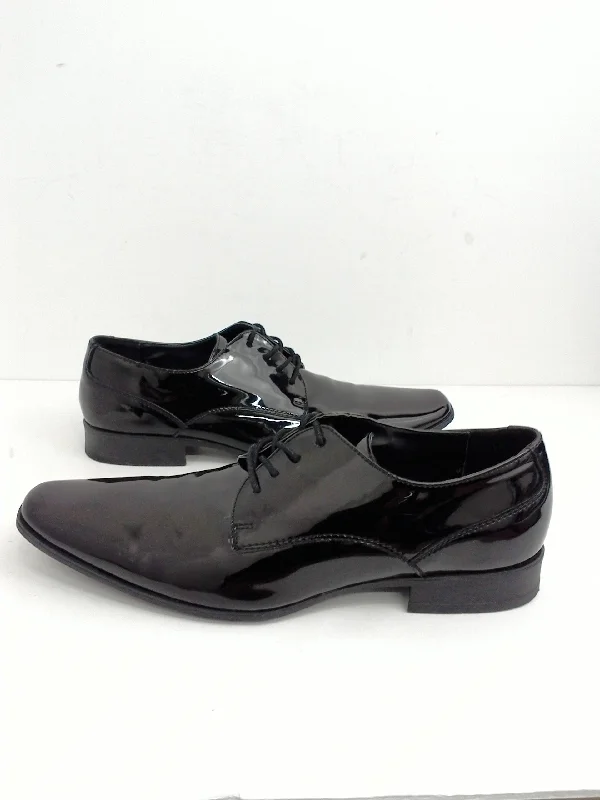 stylish dress shoes with leather lining for men-Calvin klein Men's Brodie Black Patent Oxford Size 11 M