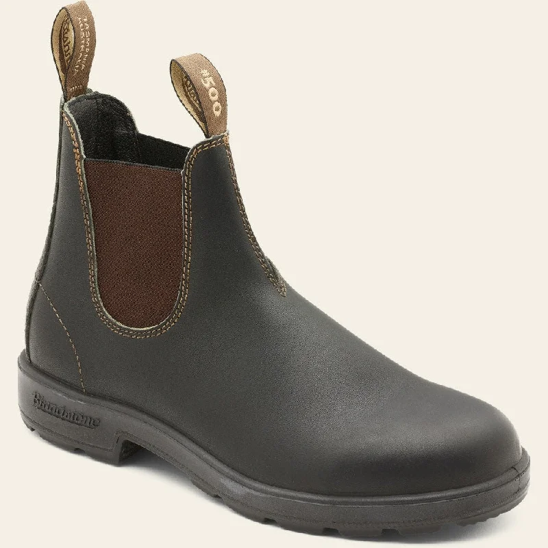 men’s leather dress shoes with cushioned padding-Men's Blundstone 500 Chelsea Boot in Stout Brown