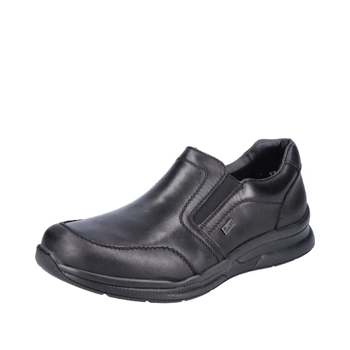 premium brown leather shoes for office wear-Mens Rieker Turin in Black/Black