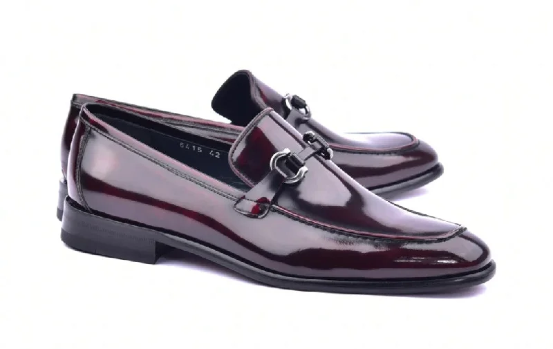 stylish formal shoes for business professionals with memory foam-Corrente 6415 Calfskin slip-on Loafer  - Burgundy