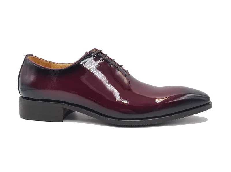 men’s leather formal shoes with modern design-Wholecut Patent Leather Oxford