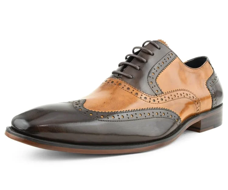 brown formal shoes for office professionals-AG100 Brown