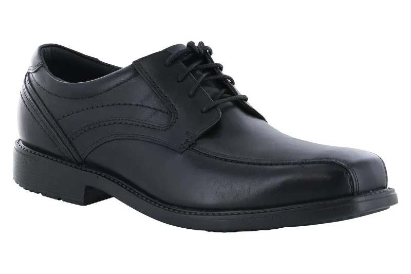 stylish leather shoes with lace-up design for men-Rockport Style Leader 2 Bike Toe Oxford Black