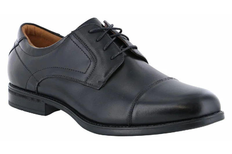 business dress shoes with polished leather finish-Florsheim Midtown Cap Toe Oxford Black