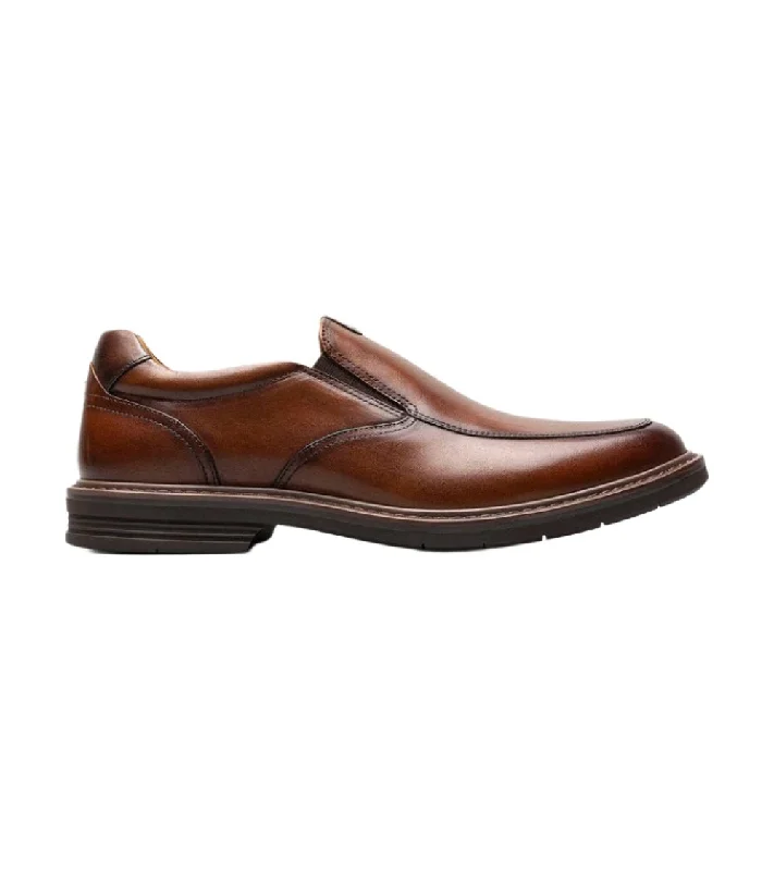 slip-on formal shoes with soft leather for men-Florsheim Men's Norwalk Moc Toe Slip On Cognac