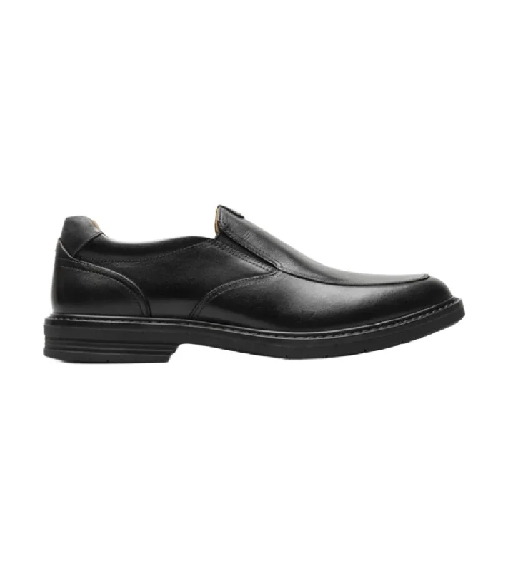 men’s stylish dress shoes with leather lining-Florsheim Men's Norwalk Moc Toe Slip on Black Smith