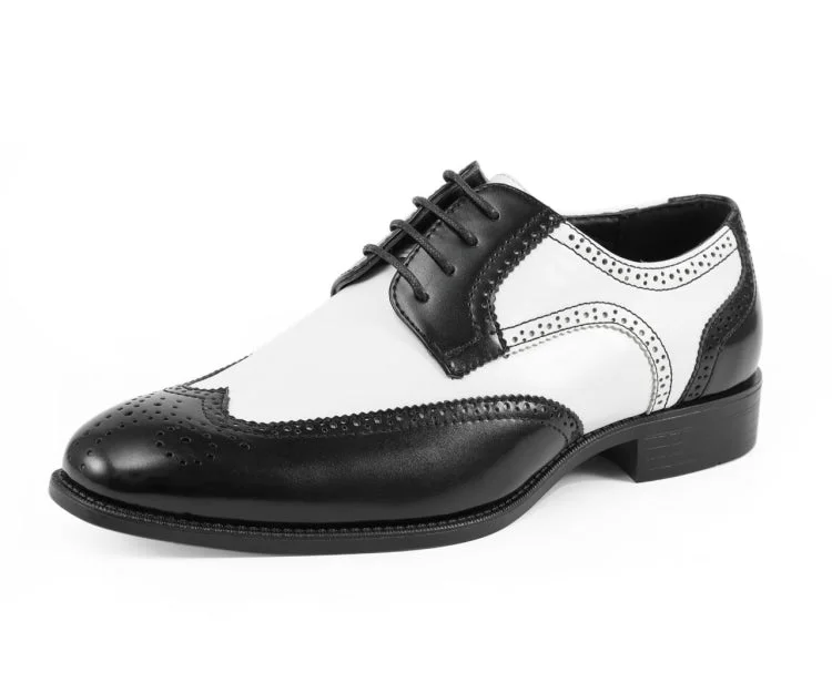 comfortable leather shoes for weddings-Elwyn Black/White