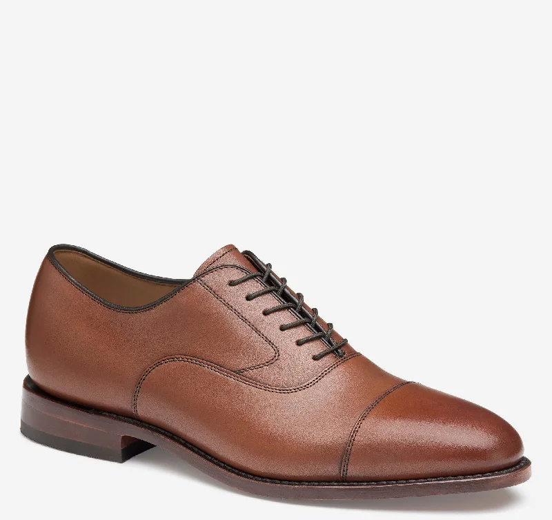 elegant formal shoes with soft padded insole-Melton Cap Toe Shoes - Tan