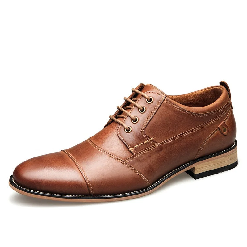 comfortable oxford shoes for business professionals-Genuine Leather Work Oxfords