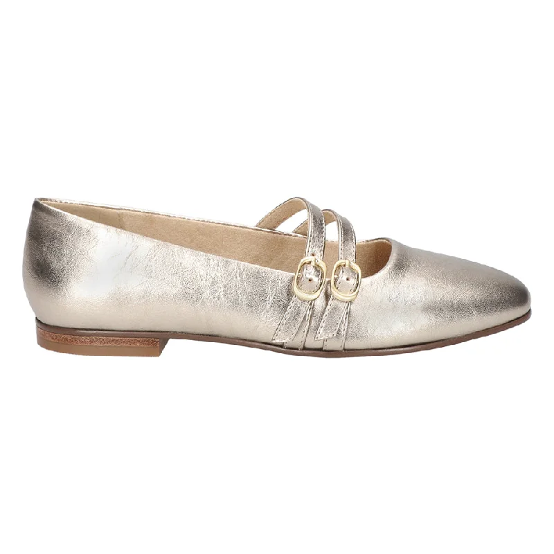 stylish brown leather shoes for formal events-Davenport Metallic Mary Jane Flats