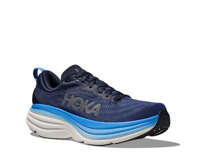 leather formal shoes with sleek rubber sole-Men's Hoka Bondi 8 Wide in Outer Space/All Aboard