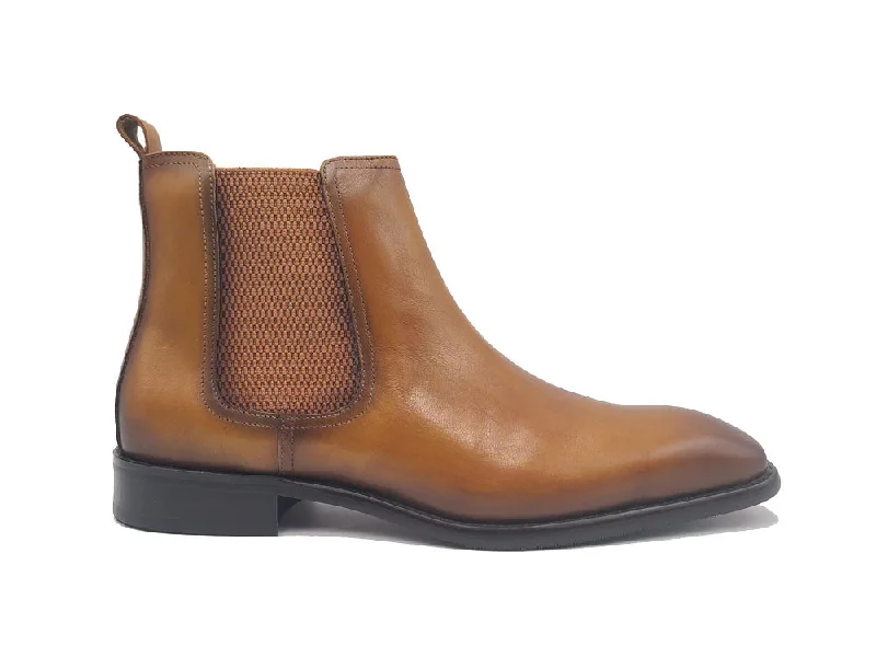 comfortable formal shoes with modern style-Calfskin Leather Chelsea Boot KB509-30 - Cognac