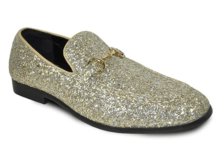 men’s comfortable slip-on formal shoes for weddings-Bravo Prom 1 Dress Loafer, Gold