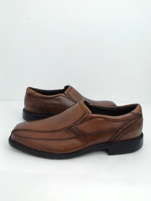 classic formal shoes with rubber heel-Rockport Men's Style Leader 2 Bike Toe Slip on , Brown Size 8.5 M