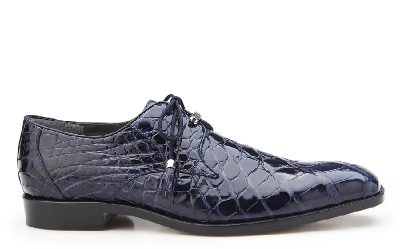 men’s leather shoes with rubber sole for business wear-Belvedere Shoes Lago - Navy