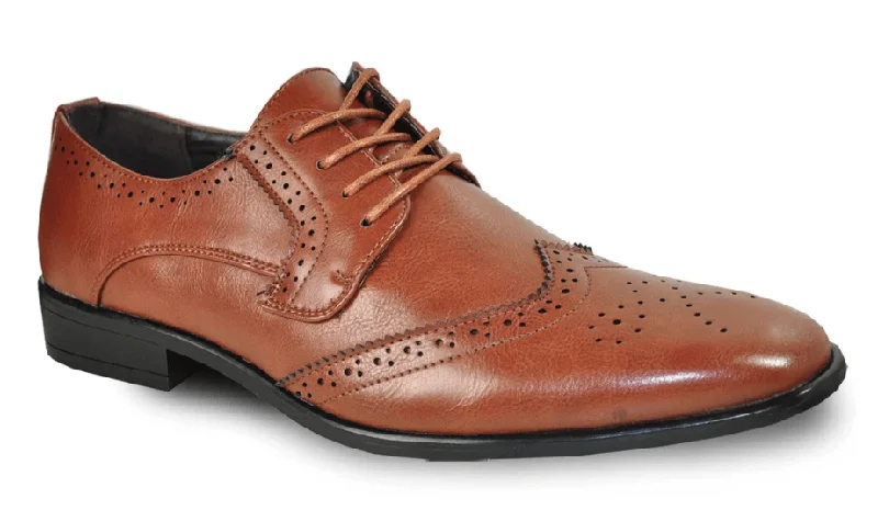 classic brown oxford shoes for weddings-Bravo King-2 Wingtip Oxford