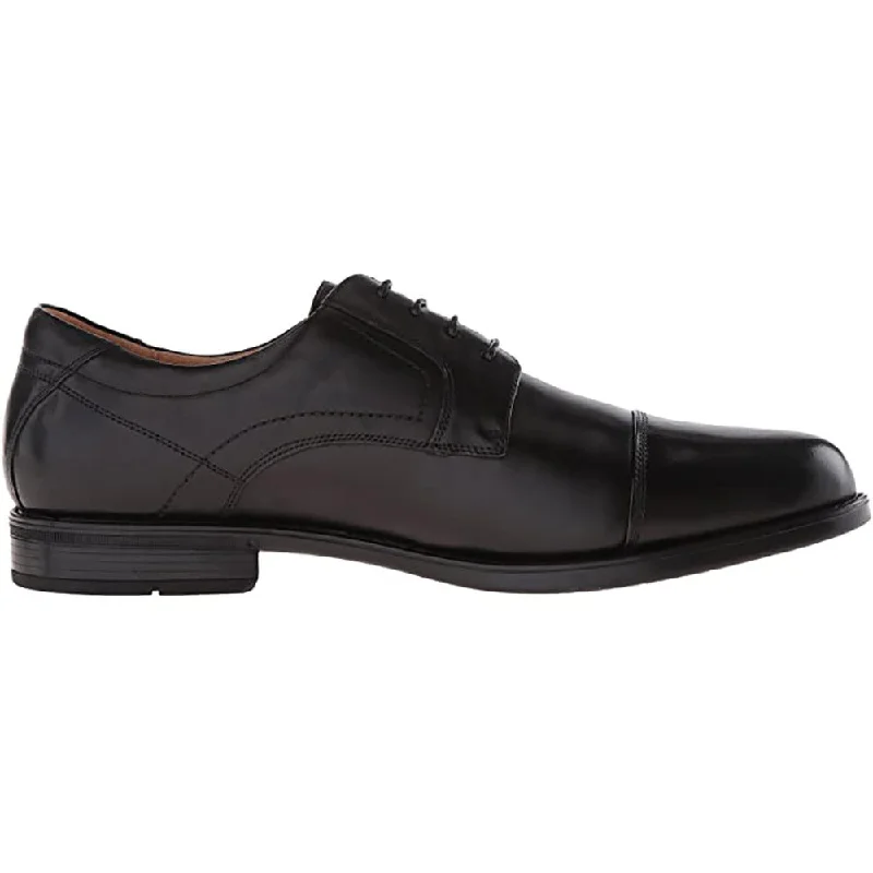 business oxford shoes with rubber sole-Florsheim Midtown Cap Toe Oxford Black