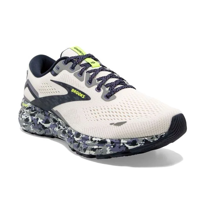 premium slip-on formal shoes for men-Mens Brooks Running Ghost 15 Camo Pack in White/Eclipse/Nightlife