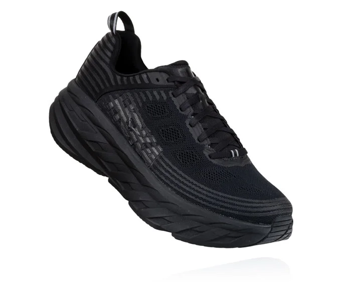 men’s leather oxford shoes with lace-up design-Mens Hoka Bondi 8 Extra Wide in Black/Black