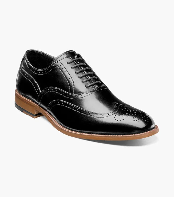 best leather oxford shoes for weddings-Stacy Adams DUNBAR  Wingtip Oxford Shoes Jumbo - Black