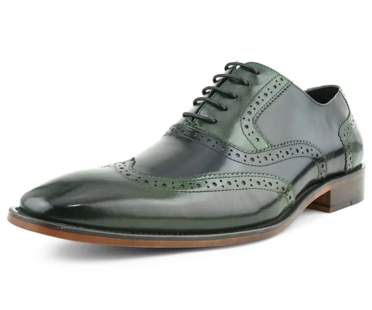 elegant formal shoes with sleek design for men-AG100 Green