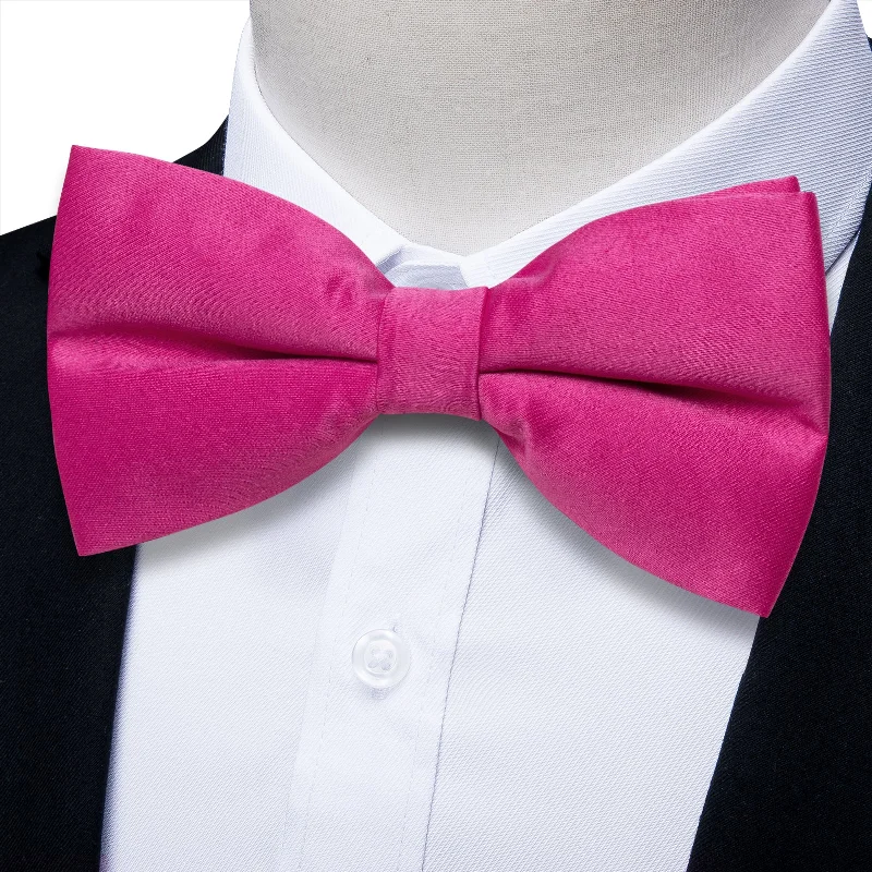 Men's tie for upscale evening events with rich colors-YourTies Rose Pink Solid Father and Son Bowtie