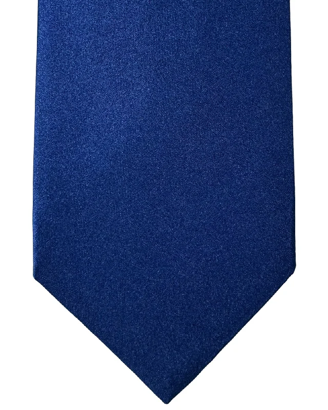 Men's silk tie for upscale corporate events-Barba Tie Dark Blue Solid Design - Sartorial Sevenfold Neckwear