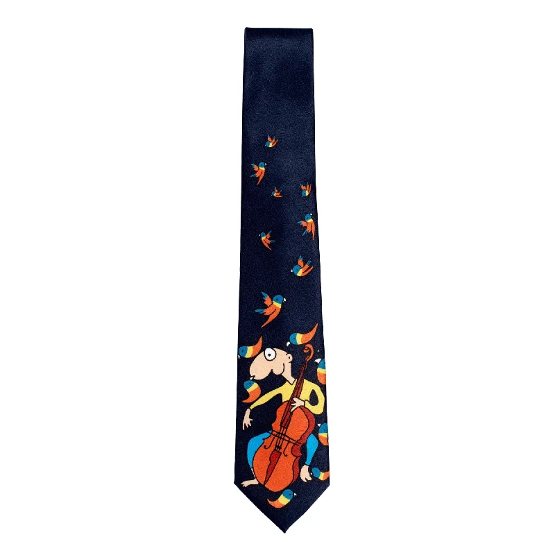 Men's tie for business casual office wear-Bird Song Limited Edition Michael Leunig Tie