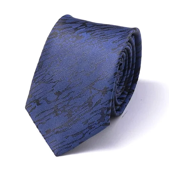 Classic men's tie with thin stripes for business wear-Classy Men Blue Black Silk Skinny Tie