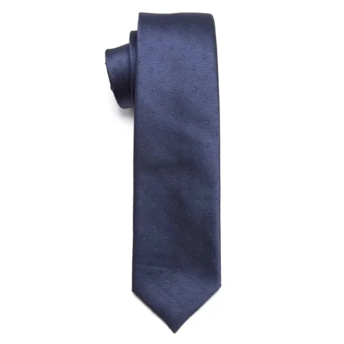 Men's tie for high-end office meetings-Classy Men Blue Mini Circle Skinny Tie