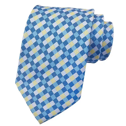 Men's tie for a formal dinner with subtle patterns-Classy Men Blue Pixel Silk Tie