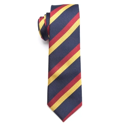 Luxury silk tie for men's evening wear-Classy Men Blue Red Yellow Skinny Tie