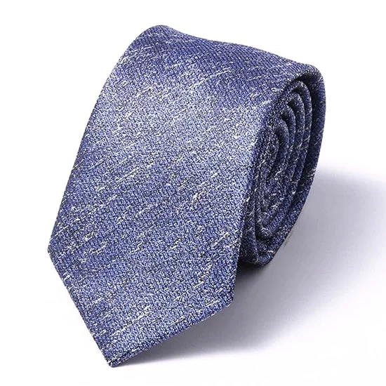 Men's tie with colorful checks for formal events-Classy Men Blue Worn Silk Skinny Tie