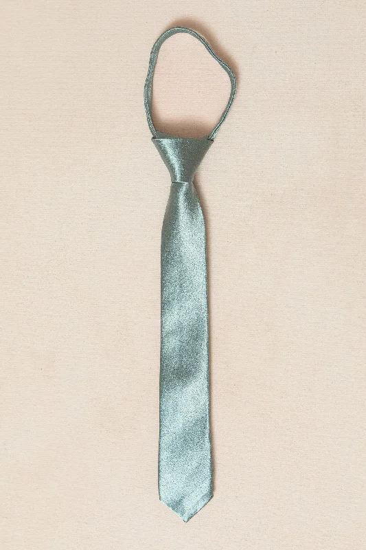 Men's tie for a classic look with solid color blocks-Boys Max Tie in Seaglass Satin