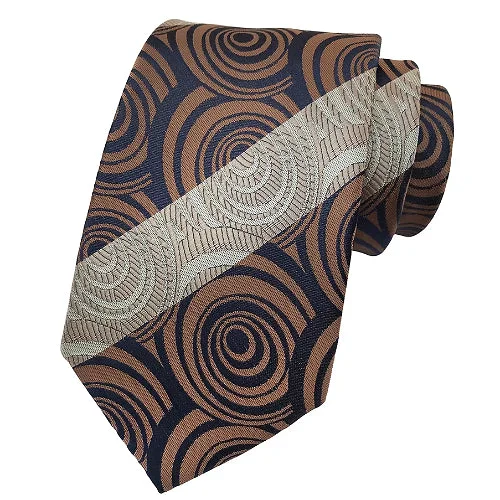 Men's tie with subtle accents for a refined look-Classy Men Brown Spiral Silk Tie