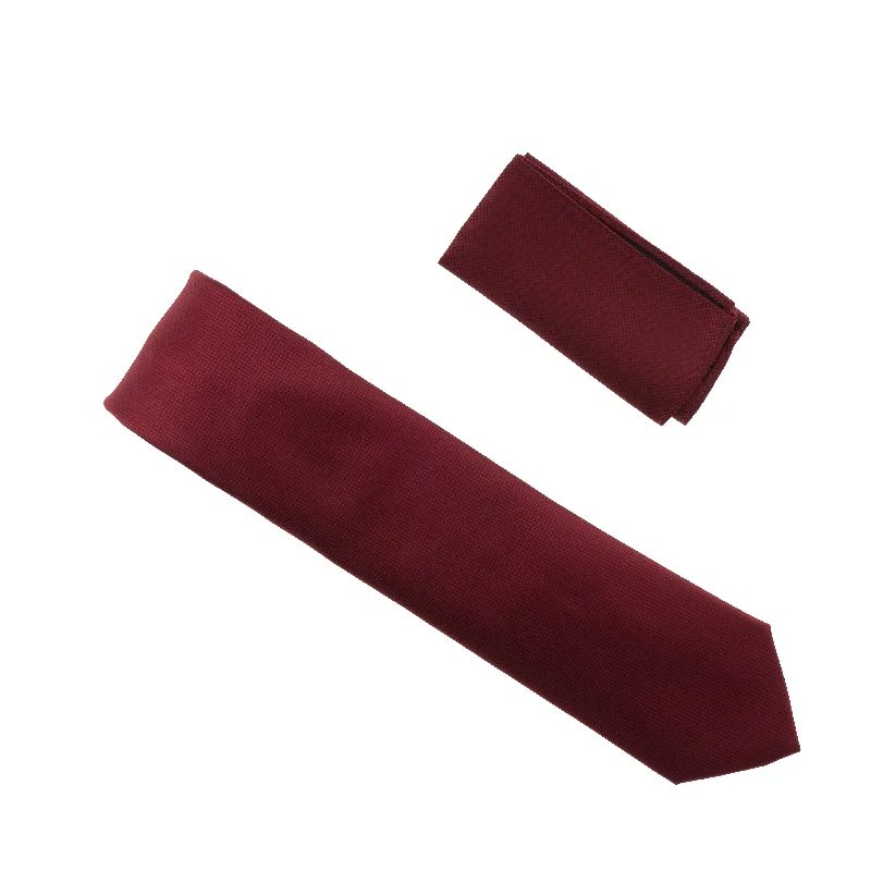 Best silk tie for formal business dinners-Burgundy Pin Dot Silk Necktie With Matching Pocket Square