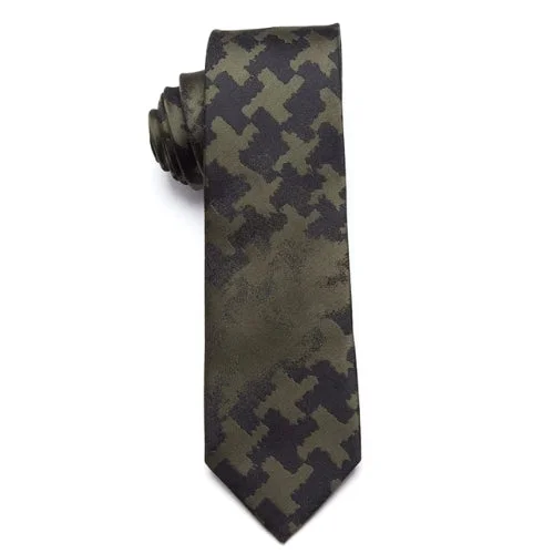 Men's tie with contemporary stripes for casual wear-Classy Men Camouflage Cross Skinny Tie