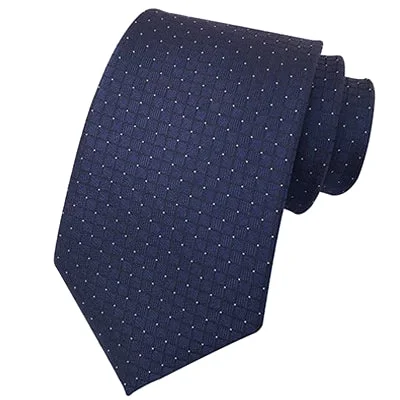 Classic men's tie with thin stripes for business wear-Classy Men Classic Blue Mini Check Silk Tie