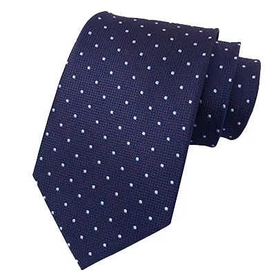 Men's tie with luxurious satin fabric for weddings-Classy Men Classic Blue Mini Dot Silk Tie