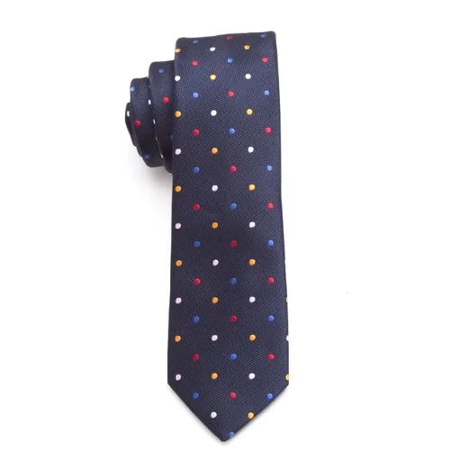 Men's tie with subtle patterns for corporate events-Classy Men Colorful Dotted Skinny Tie