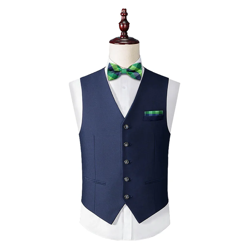 Classic men's tie for sophisticated gatherings with subtle patterns-DiBanGu Kids Bow Tie Dark Green Blue Plaid Silk Pre-Bow Tie Hanky Set