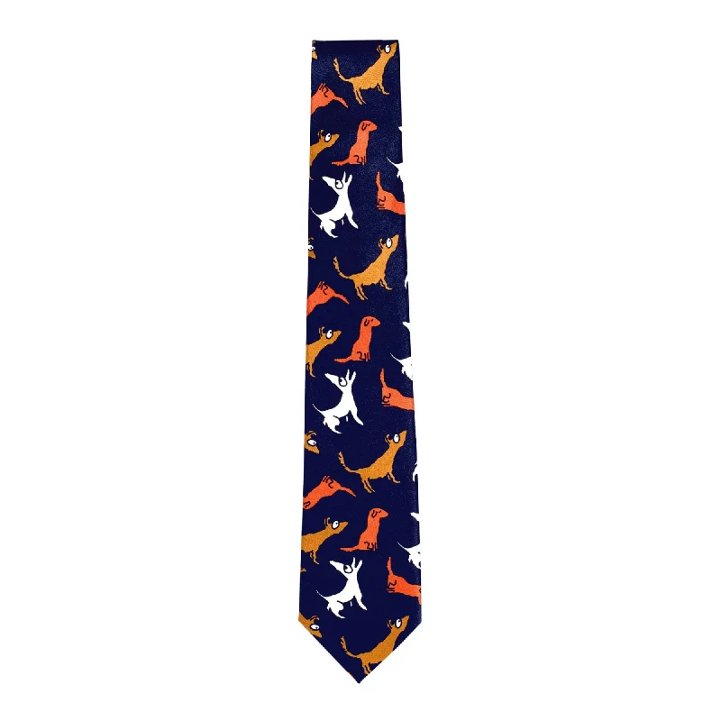 Men's tie for luxury dinners with contemporary design-Dogs Limited Edition Michael Leunig Tie