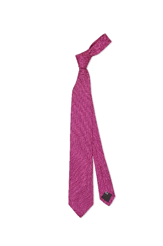 Luxury men's tie with fine texture for weddings-Drake's Grossa Grenadine Fuchsia Silk Knit Tie