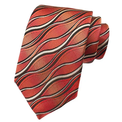 Men's tie with a sophisticated texture for high-end meetings-Classy Men Fire Flame Silk Tie